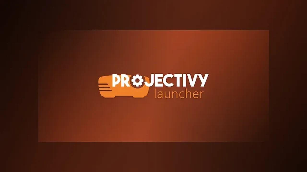 Projectivy Launcher splash screen on a set top box home screen